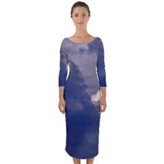Kingdom Of The Sky Quarter Sleeve Midi Bodycon Dress by DimitriosArt