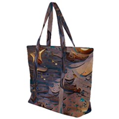 Sky Ship Zip Up Canvas Bag by Dazzleway