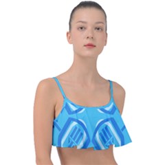 Abstract Pattern Geometric Backgrounds   Frill Bikini Top by Eskimos