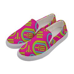 Abstract Pattern Geometric Backgrounds   Women s Canvas Slip Ons by Eskimos