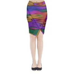 Puzzle Landscape In Beautiful Jigsaw Colors Midi Wrap Pencil Skirt by pepitasart