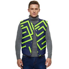 Abstract Pattern Geometric Backgrounds   Men s Short Button Up Puffer Vest	 by Eskimos