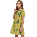 Abstract pattern geometric backgrounds   Kids  Puff Sleeved Dress View3