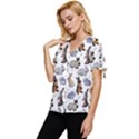 Funny Bunny Bow Sleeve Button Up Top View2