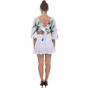 Nature Tie Back Butterfly Sleeve Chiffon Top View2