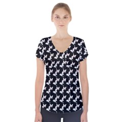 Butterfly Short Sleeve Front Detail Top by Sparkle