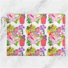 Flowers Pattern Canvas Cosmetic Bag (xxl) by Sparkle