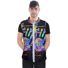 Crazy Multicolored Each Other Running Splashes Hand 1 Men s Puffer Vest by EDDArt