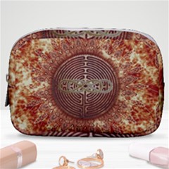 Chartres Double Infinity Antique Mandala Make Up Pouch (small) by EDDArt