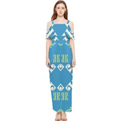 Abstract Pattern Geometric Backgrounds   Draped Sleeveless Chiffon Jumpsuit by Eskimos