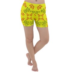 Abstract Pattern Geometric Backgrounds   Lightweight Velour Yoga Shorts by Eskimos