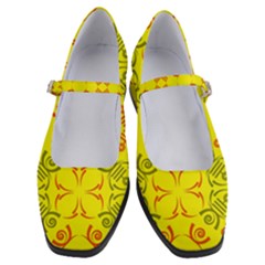 Abstract Pattern Geometric Backgrounds   Women s Mary Jane Shoes by Eskimos