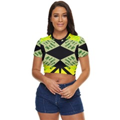 Abstract Pattern Geometric Backgrounds   Side Button Cropped Tee by Eskimos