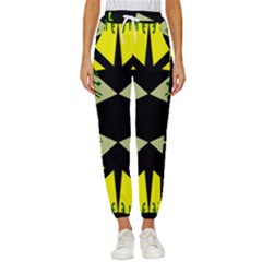 Abstract Pattern Geometric Backgrounds   Cropped Drawstring Pants by Eskimos