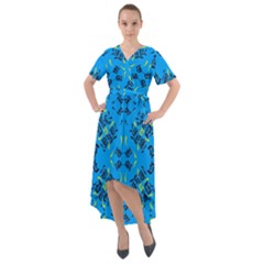 Abstract Pattern Geometric Backgrounds   Front Wrap High Low Dress by Eskimos