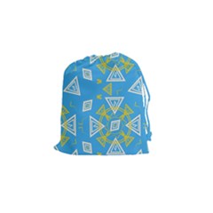 Abstract Pattern Geometric Backgrounds   Drawstring Pouch (small) by Eskimos