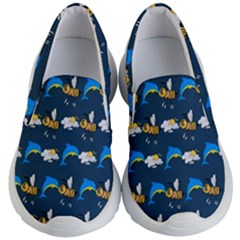 Dolphins Bees Pattern Kids Lightweight Slip Ons by Sparkle