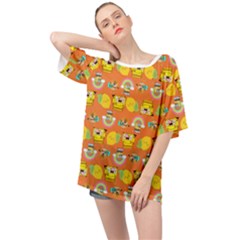Minionspattern Oversized Chiffon Top by Sparkle