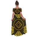 Abstract pattern geometric backgrounds   Off Shoulder Open Front Chiffon Dress View2