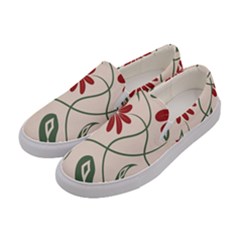  Folk Flowers Floral Art Print Flowers Abstract Art  Women s Canvas Slip Ons by Eskimos