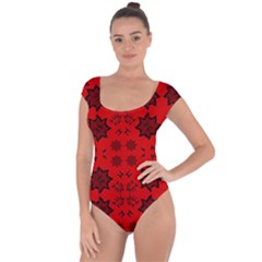 Abstract Pattern Geometric Backgrounds   Short Sleeve Leotard  by Eskimos