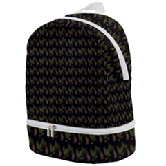 Fern Pattern 2 Black Zip Bottom Backpack by violetheavensky
