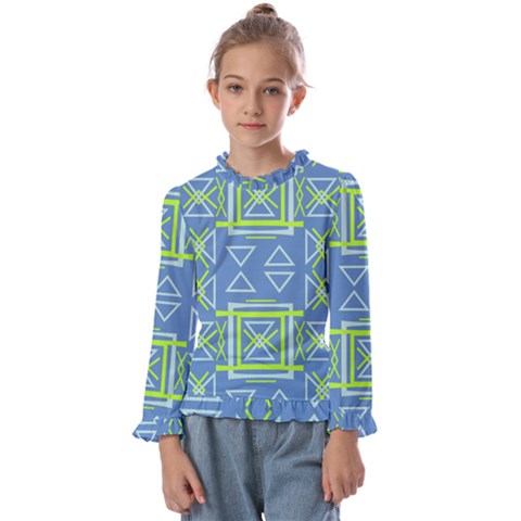 Abstract Pattern Geometric Backgrounds   Kids  Frill Detail Tee by Eskimos