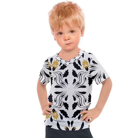 Folk Flowers Print Floral Pattern Ethnic Art Kids  Sports Tee by Eskimos