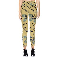 Folk Flowers Print Floral Pattern Ethnic Art Pocket Leggings  by Eskimos