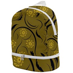 Folk Flowers Print Floral Pattern Ethnic Art Zip Bottom Backpack by Eskimos