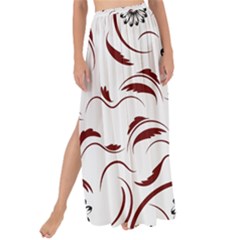 Folk Flowers Print Floral Pattern Ethnic Art Maxi Chiffon Tie-up Sarong by Eskimos