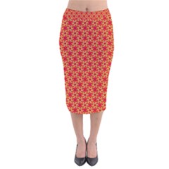 Funhouse Of Mirrors Velvet Midi Pencil Skirt by Sparkle