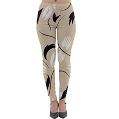 Folk Flowers Print Floral Pattern Ethnic Art Lightweight Velour Leggings by Eskimos