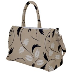 Folk Flowers Print Floral Pattern Ethnic Art Duffel Travel Bag by Eskimos