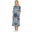 Abstract pattern geometric backgrounds   Bow Sleeve Chiffon Midi Dress View2