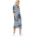 Abstract pattern geometric backgrounds   Bow Sleeve Chiffon Midi Dress View3