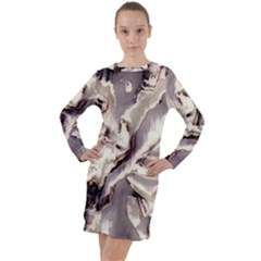 Abstract Wannabe Two Long Sleeve Hoodie Dress by MRNStudios