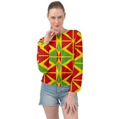 Abstract Pattern Geometric Backgrounds   Banded Bottom Chiffon Top by Eskimos