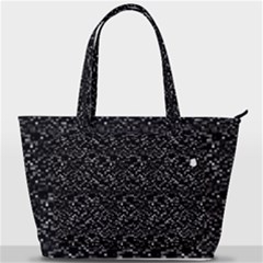 Pixel Grid Dark Black And White Pattern Back Pocket Shoulder Bag  by dflcprintsclothing
