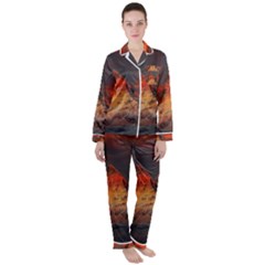 Switzerland-zermatt-mountains-snow- Satin Long Sleeve Pajamas Set by Amaryn4rt