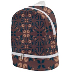 Floral Folk Damask Pattern  Zip Bottom Backpack by Eskimos