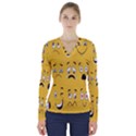 Emojis V-Neck Long Sleeve Top View1