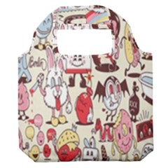 Retro Food Premium Foldable Grocery Recycle Bag by Sparkle