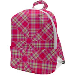 Pink Tartan-10 Zip Up Backpack by tartantotartanspink2