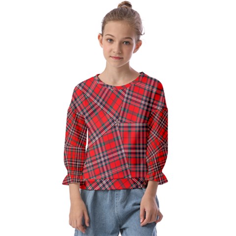 Macfarlane Modern Heavy Tartan Kids  Cuff Sleeve Top by tartantotartansallreddesigns