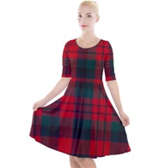 Macduff Modern Tartan Quarter Sleeve A-line Dress by tartantotartansallreddesigns