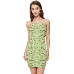Floral Folk Damask Pattern Fantasy Flowers  Summer Tie Front Dress by Eskimos