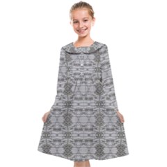 Nature Collage Seamless Pattern Kids  Midi Sailor Dress by dflcprintsclothing