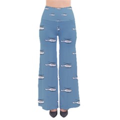 Cartoon Sketchy Helicopter Drawing Motif Pattern So Vintage Palazzo Pants by dflcprintsclothing