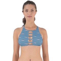 Cartoon Sketchy Helicopter Drawing Motif Pattern Perfectly Cut Out Bikini Top by dflcprintsclothing
